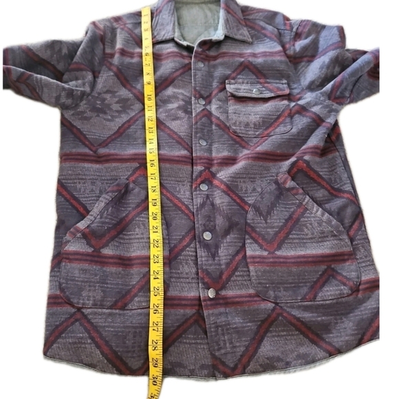 Faherty Mens Aztec Printed Bondi Reversible Jacket M - Picture 8 of 9